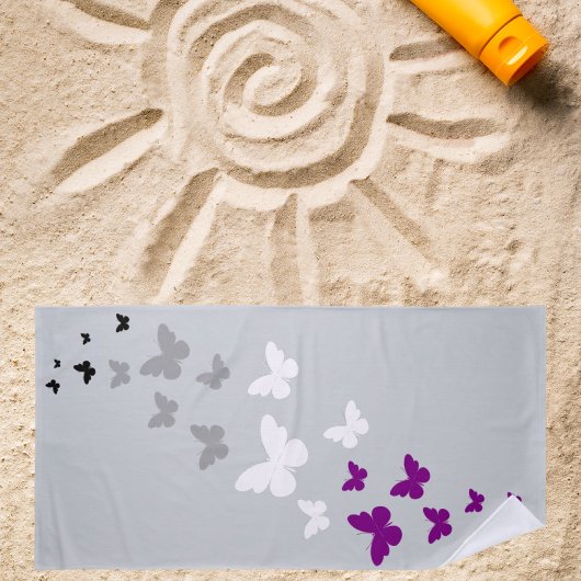 無性プライドバタフライトレイル ビーチタオル