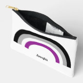 無性プライドフラッグレインボーパーソナライズされた アクセサリーポーチ (見開き)