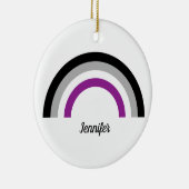 無性プライドフラッグレインボーパーソナライズされた セラミックオーナメント (右)