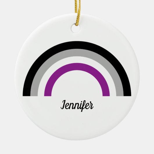 無性プライドフラッグレインボーパーソナライズされた セラミックオーナメント (正面)