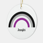 無性プライドフラッグレインボーパーソナライズされた セラミックオーナメント (左)