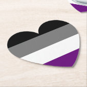 無性プライドレインボーハート～エース | Demi |グレー ペーパーコースター (アングル)