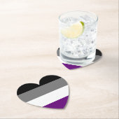 無性プライドレインボーハート～エース | Demi |グレー ペーパーコースター (インサイチュ)