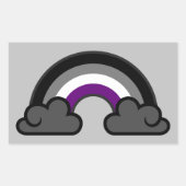 無性プライドレインボー+{ Ace | Demi |グレー}+ 長方形シール (正面)