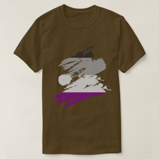 無性プライド国旗が切り裂かれた Tシャツ (デザイン正面)