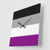 無性プライド国旗 スクエア壁時計 (傾斜)