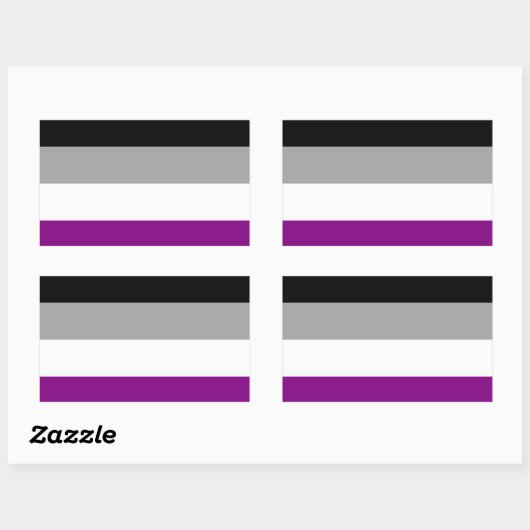 無性プライド国旗 長方形シール (シート)