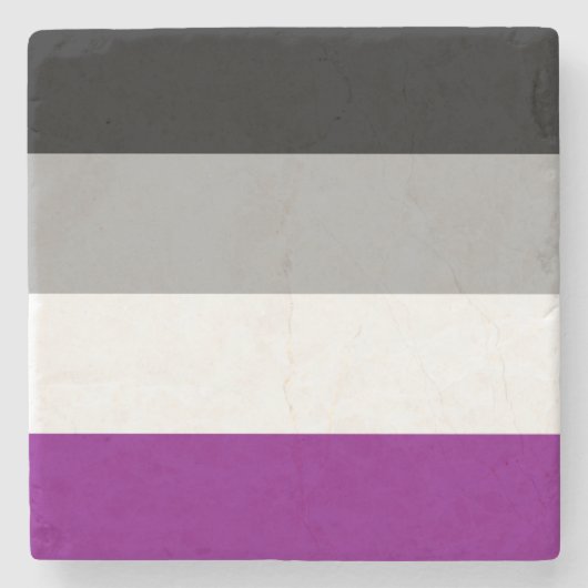 無性プライド国旗(Ace) (無色性) ストーンコースター (正面)