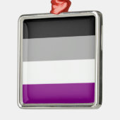 無性プライド国旗(Ace) (無色性) メタルオーナメント (左)