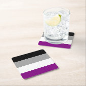 無性プライド国旗LGBTQ スクエアペーパーコースター (インサイチュ)