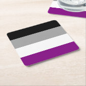 無性プライド国旗LGBTQ スクエアペーパーコースター (アングル)