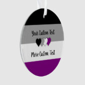 無性プライド旗と文字 オーナメント (正面)