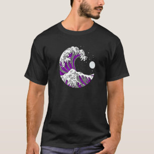 無性プライド日本のウェーブLGBTQエース国旗LGBT Tシャツ
