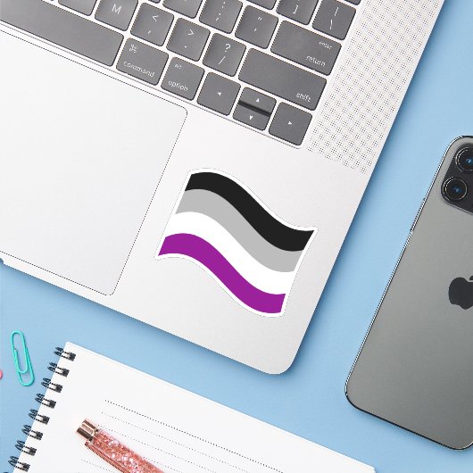 無性プライド波状フラグ シール (ノートパソコンとiPhone)