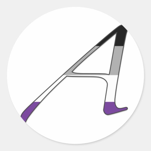 無性プライド"緋色"文字A ラウンドシール (正面)