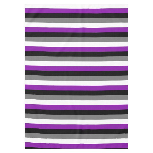 無性プライド、LGBTQプライド、ストライプのプリント テーブルクロス (正面)