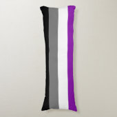 無性プライド、LGBTQプライド、ストライプのプリント ボディピロー (正面縦)