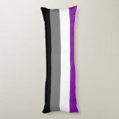 無性プライド、LGBTQプライド、ストライプのプリント ボディピロー (裏面 (縦))