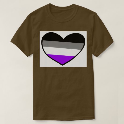 無性プライドLGBTハート Tシャツ (デザイン正面)