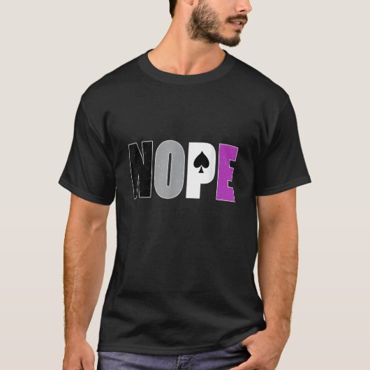 無性プライドNOPE Aceフラッグ無色性同盟国LGBTQ Tシャツ (正面)