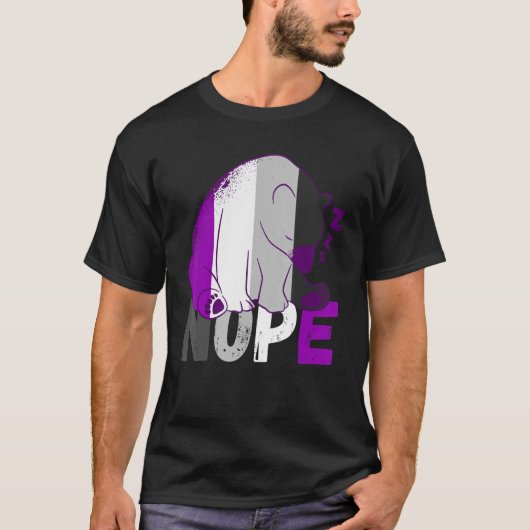 無性国旗Nope speeping Bear Ace無性性Lgbqa Tシャツ (正面)