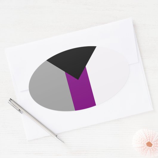 無性性プライド 楕円形シール (封筒)