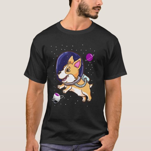 無性愛のコーギー宇宙エース プライド Tシャツ (正面)