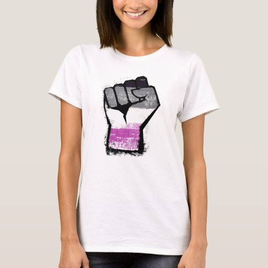 無性愛者抗議のこぶし Tシャツ (正面)