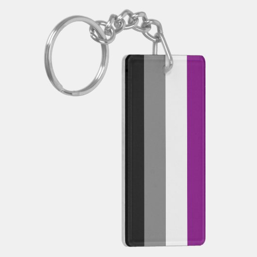 無性旗の両面の長方形のkeychain キーホルダー (正面左)