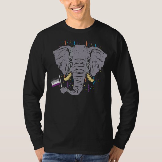 無性旗象LGBTエースプライド物動物 Tシャツ (正面)