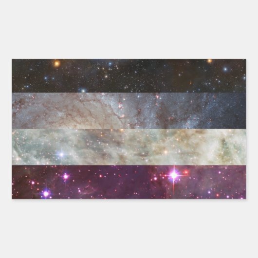 無性星雲フラッグステッカー 長方形シール (正面)