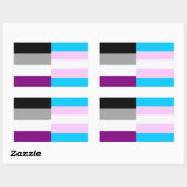 無性/トランスプライドフラグ 長方形シール (シート)