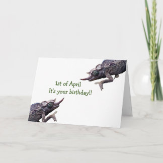無愛想なカメレオンによる4月1日のバースデー・カード カード