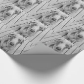 無愛想なWeimaraner B&W ラッピングペーパー (角)