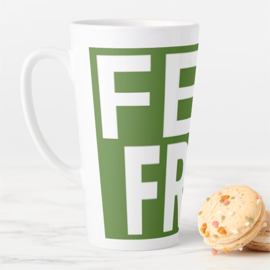無感じ料プリントノベルティ、緑の背景 カフェラテマグ (インサイチュ)