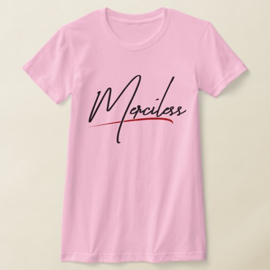 「無慈悲」グラフィックTシャツ – はっきりしたストリートウェア Tシャツ (レイダウン)