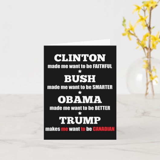 無扶養家族と自由主義者のためのトランプ政治的ティー カード (黄色い花)