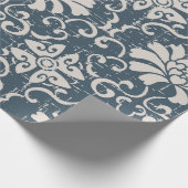 無擦り切れた目のアンティーク系植物スピラ ラッピングペーパー (角)