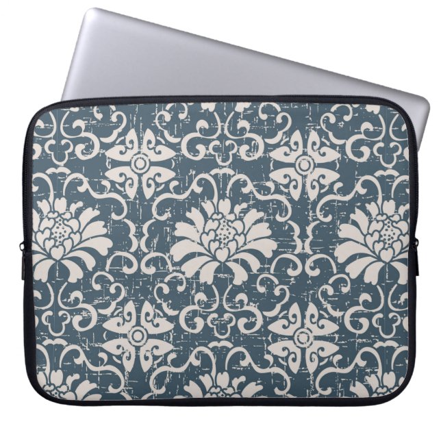 無擦り切れた目のアンティーク系植物スピラ ラップトップスリーブ (正面)