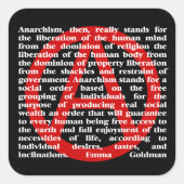 無政府主義は引用文シール スクエアシール (正面)