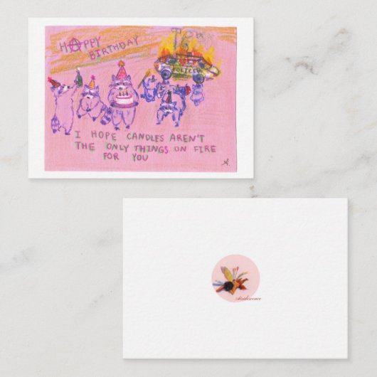 無政府主義者のアライグマ誕生日カード ノートカード (正面/裏面)