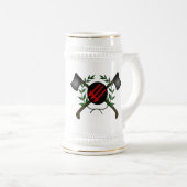 無政府主義者のスキンヘッド族の共産主義の皮の頭部の赤か無秩序 ビールジョッキ (正面右)