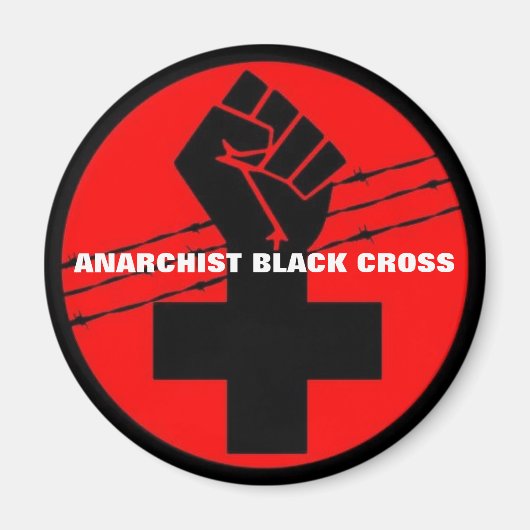無政府主義者のブラッククロスマグネット マグネット (正面)