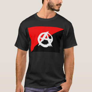 無政府主義者の白黒および赤旗 Tシャツ