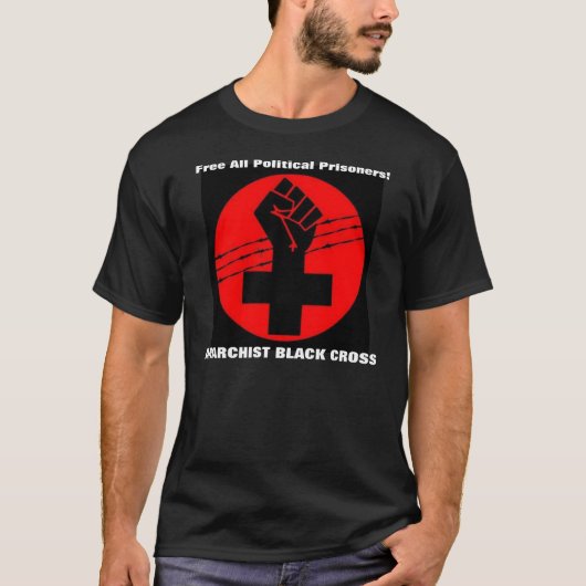 無政府主義者の黒い十字のTシャツ Tシャツ (正面)
