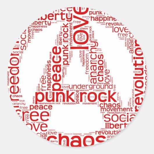 無政府状態の世界雲 ラウンドシール (正面)