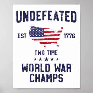 無敗2回世界大戦Champs Tシャツ4位 ポスター