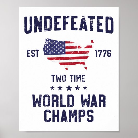 無敗2回世界大戦Champs Tシャツ4位 ポスター (正面)
