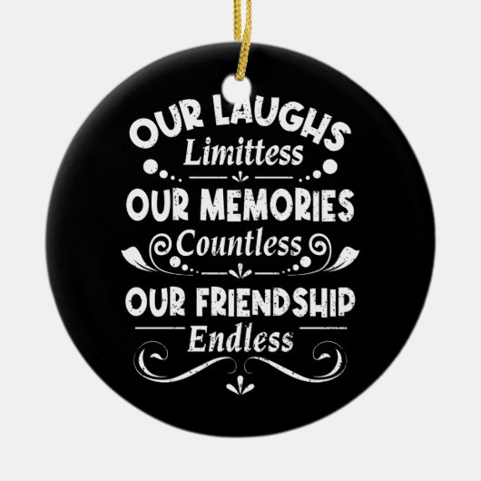 無数の友情を無限の思い出に笑う セラミックオーナメント (正面)