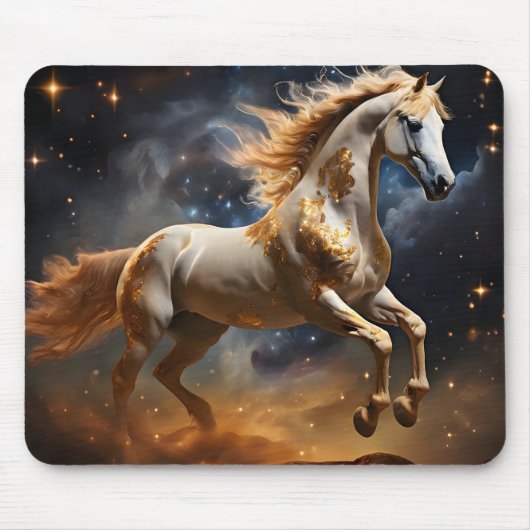 無数の星、輝く銀河系宇宙星 マウスパッド (正面)